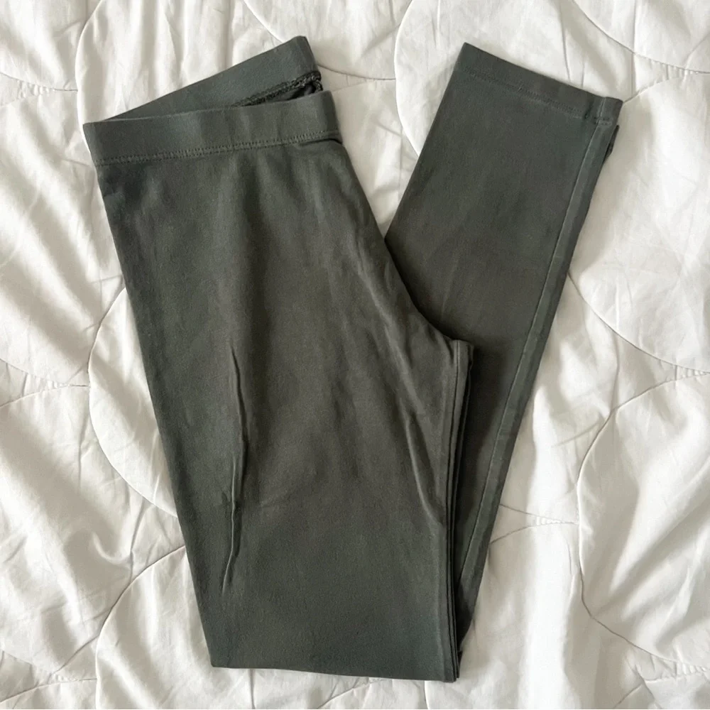 Wonder Nation | Girls Tough Cotton Leggings, Olive Green | L (10-12)